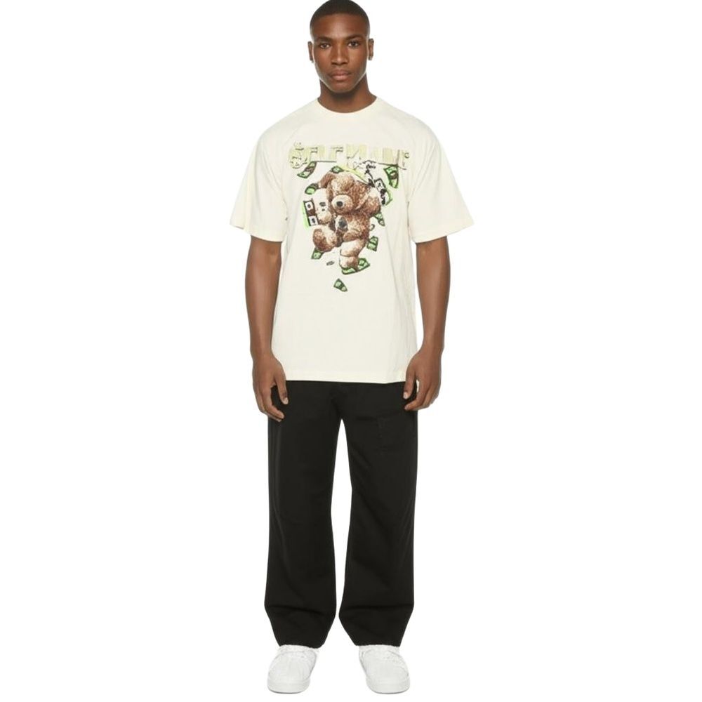 Men's Southpole Graphic T-Shirt L Money Bear Cream Short Sleeve crew neck new